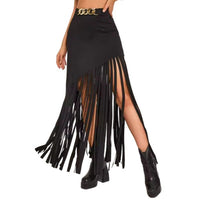 Womens Dark-Colored Sexy Fringe Skirt