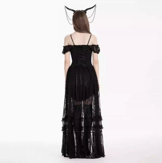 Elegant Retro Romantic Lace Noble Gothic Dress