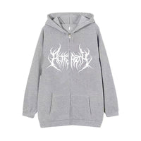 Dark Style Sweatshirt Men's Hoodie Gothic Large Size Zipper Sweater