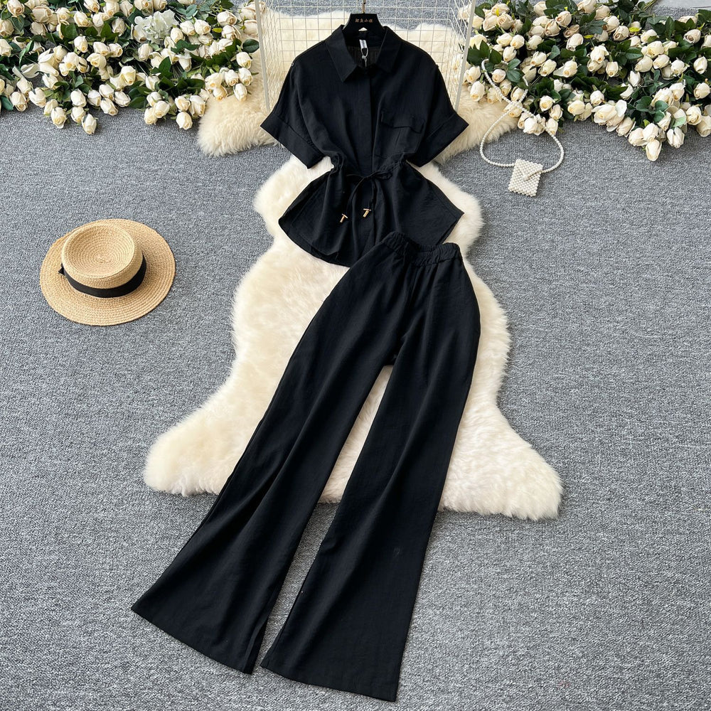 Designer Touch Featuring A Tie-front Waist-cinching Design