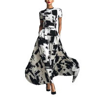 Modern Art-Style Black-and-White Abstract Print Dress