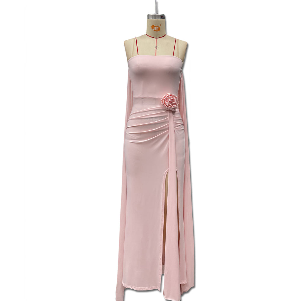 Elegant Solid-color Sexy Strapless Bodycon Floor-length Evening Gown For Women
