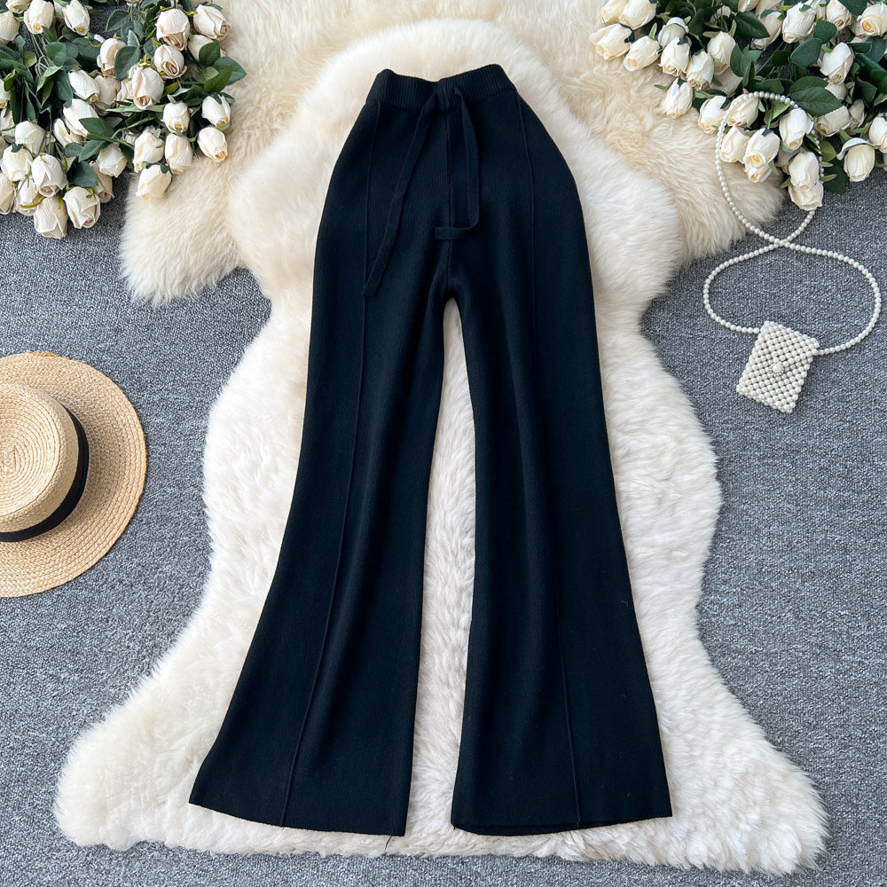 Soft And Chewy Knit Wide-leg Pants