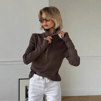 High-end Semi-zip Slimming Casual Sweater