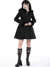 Gothic Dark Cat Ear Black Hooded Coat