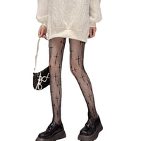 Dark Gothic Lolita Cross Fishnet Stockings Pantyhose