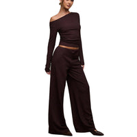 Long Sleeve T Shirt And Straight Leg Pants Set