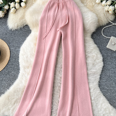Soft And Chewy Knit Wide-leg Pants