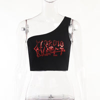 Dark Irregular Cropped Strap Top Women's