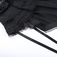Dark Style Elegant Slim Fit Gothic Waist Tube Top Slippers Expansion Skirt Women