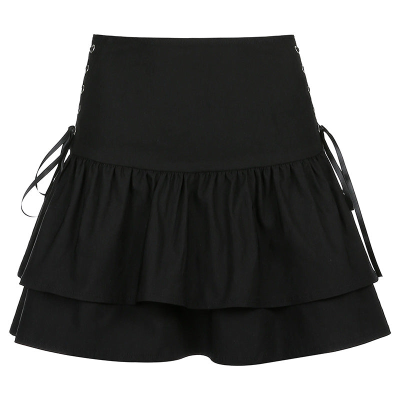 High Waist Bandage Mini Skirt Dark Gothic Punk
