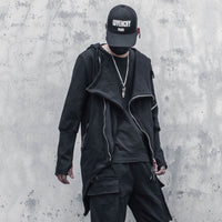Dark Asymmetric Design Coat Gothic Trench Coat Men
