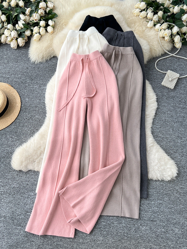 Soft And Chewy Knit Wide-leg Pants