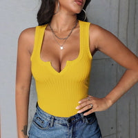 Summer Slim-fit Short Tank Top In Solid Color