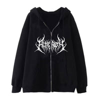 Dark Style Sweatshirt Men's Hoodie Gothic Large Size Zipper Sweater