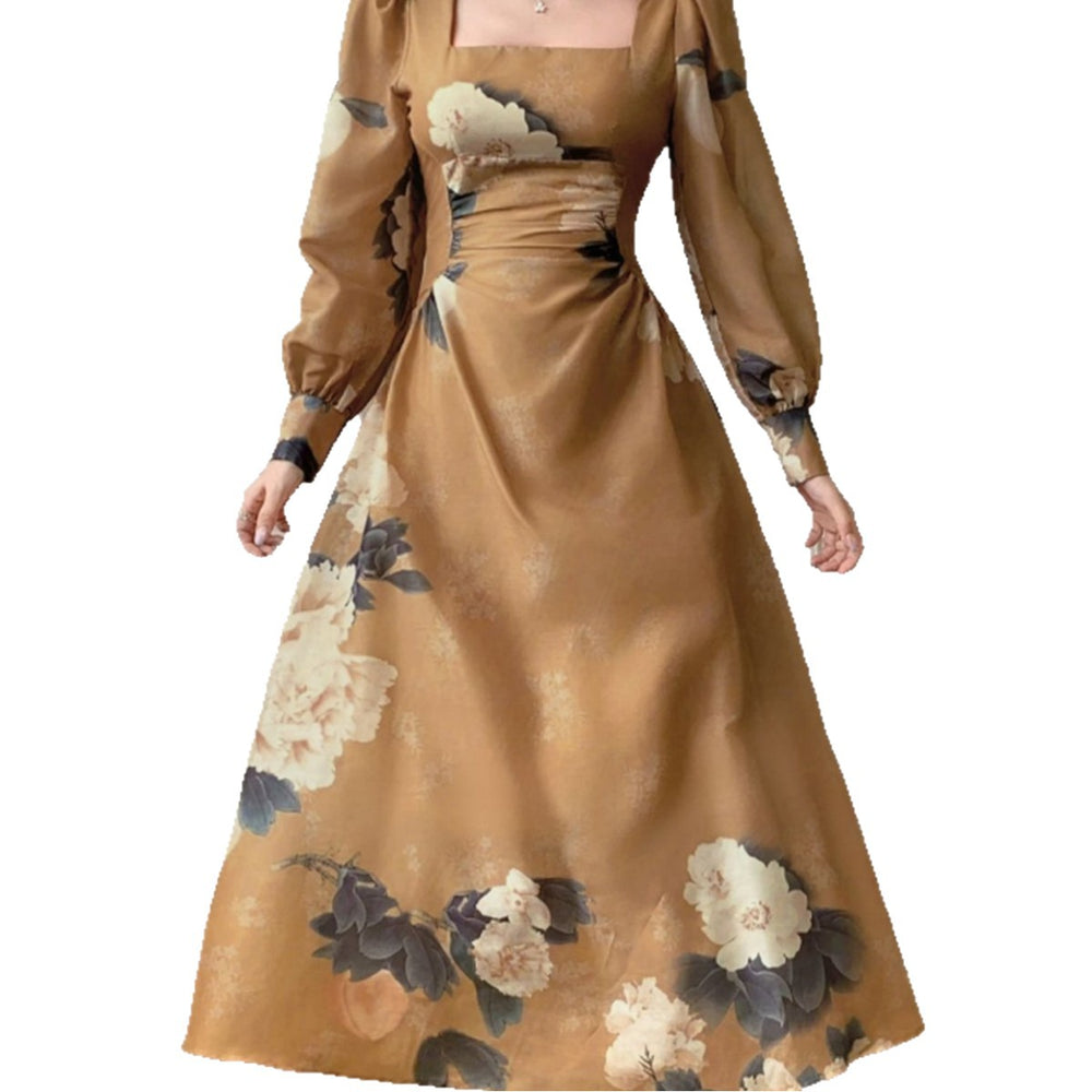 Stylish Womens Dress With Lantern Sleeves, Versatile And Trendy