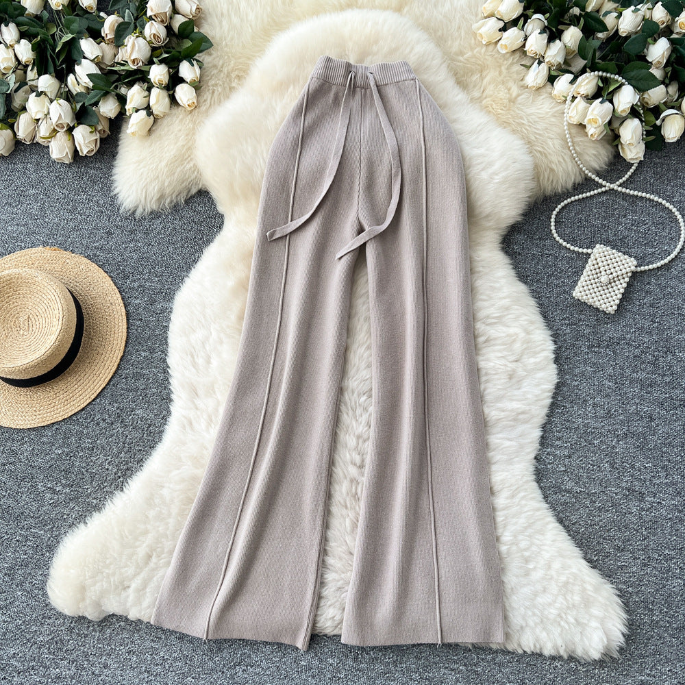 Soft And Chewy Knit Wide-leg Pants