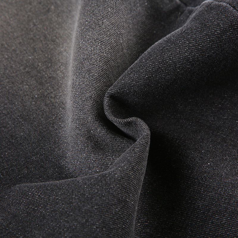 Ladies' Retro Slim Fit And Slimming Plant Embroidery Low Waisted Jeans