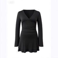 European And American-style Sexy Pleated Bodycon Dress
