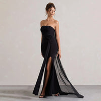 Elegant Solid-color Sexy Strapless Bodycon Floor-length Evening Gown For Women