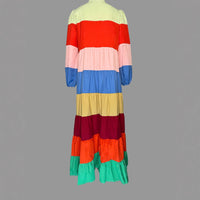 Korean-style Pleated Patchwork Color Dress