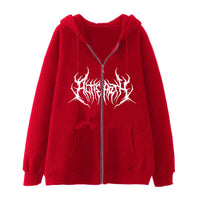 Dark Style Sweatshirt Men's Hoodie Gothic Large Size Zipper Sweater