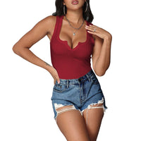 Summer Slim-fit Short Tank Top In Solid Color