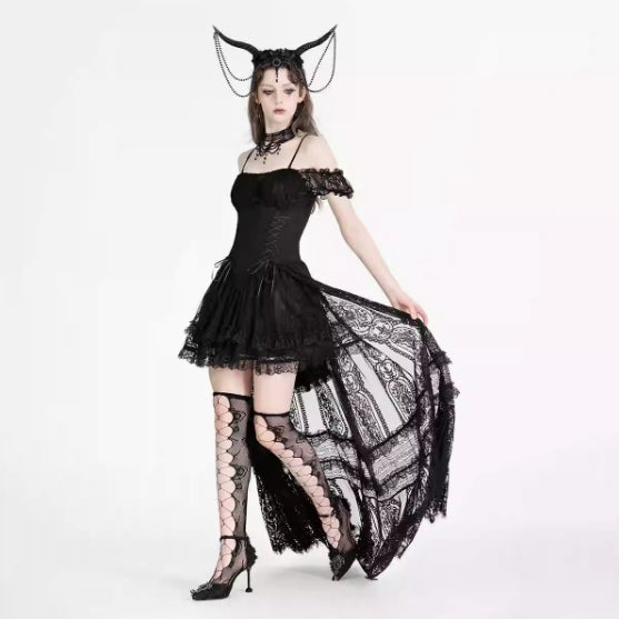 Elegant Retro Romantic Lace Noble Gothic Dress