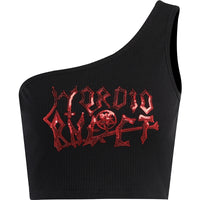 Dark Irregular Cropped Strap Top Women's