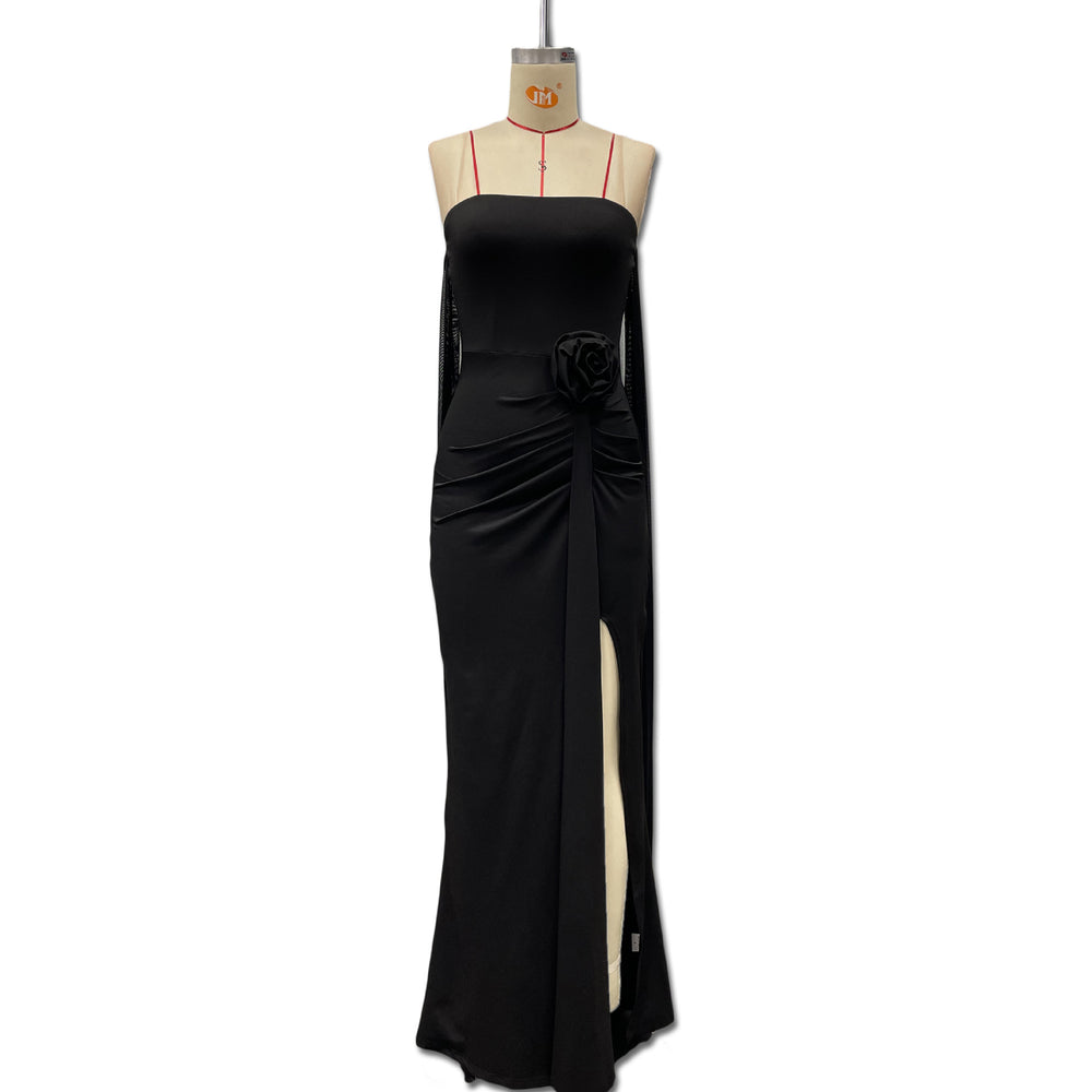 Elegant Solid-color Sexy Strapless Bodycon Floor-length Evening Gown For Women