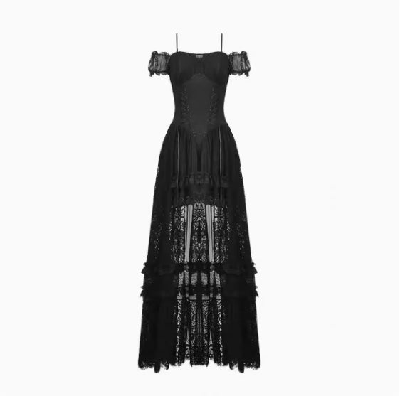 Elegant Retro Romantic Lace Noble Gothic Dress