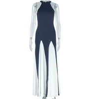 Sexy Crew-neck Sleeveless Slim-fit Asymmetrical Maxi Dress