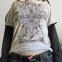 Women's Fashion Gothic Long-sleeved T-shirt Top