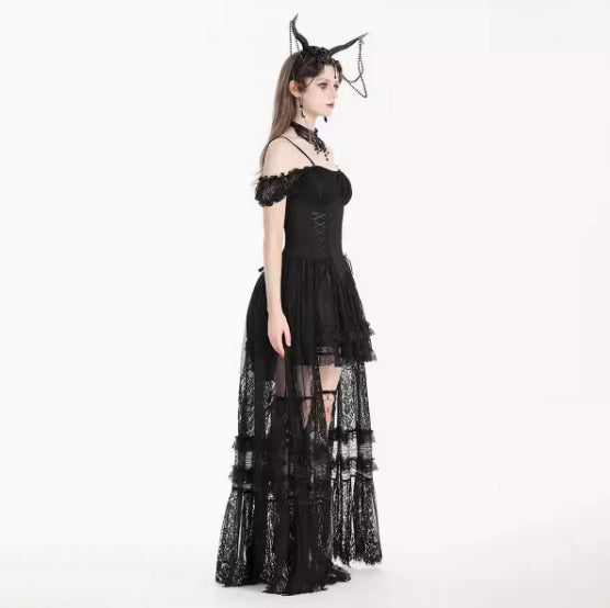 Elegant Retro Romantic Lace Noble Gothic Dress
