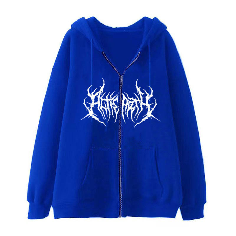 Dark Style Sweatshirt Men's Hoodie Gothic Large Size Zipper Sweater