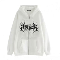 Dark Style Sweatshirt Men's Hoodie Gothic Large Size Zipper Sweater