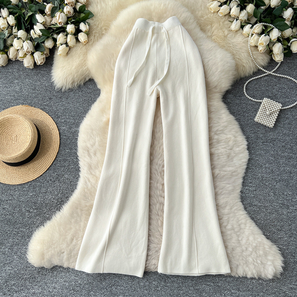 Soft And Chewy Knit Wide-leg Pants