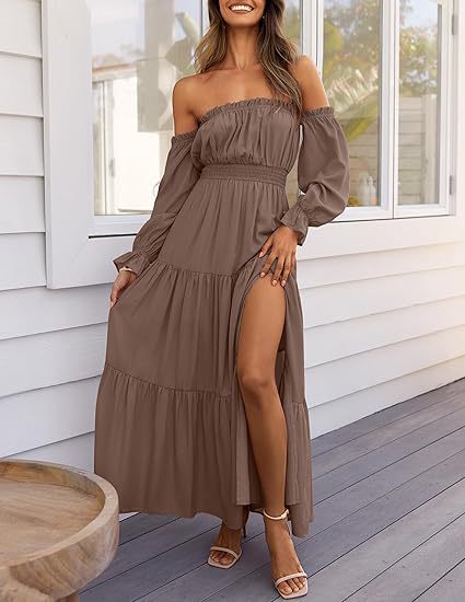 Elegant High-waisted A-line Layered Maxi Skirt With A Side Slit