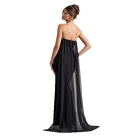Elegant Solid-color Sexy Strapless Bodycon Floor-length Evening Gown For Women