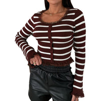 Y2K Chic Striped Knitted Top