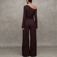 Long Sleeve T Shirt And Straight Leg Pants Set