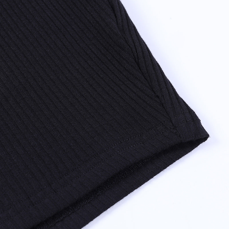 Dark Irregular Cropped Strap Top Women's