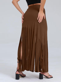 Womens Dark-Colored Sexy Fringe Skirt