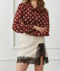 Polka-dot Shirt With Long Sleeves And A Bow Detail