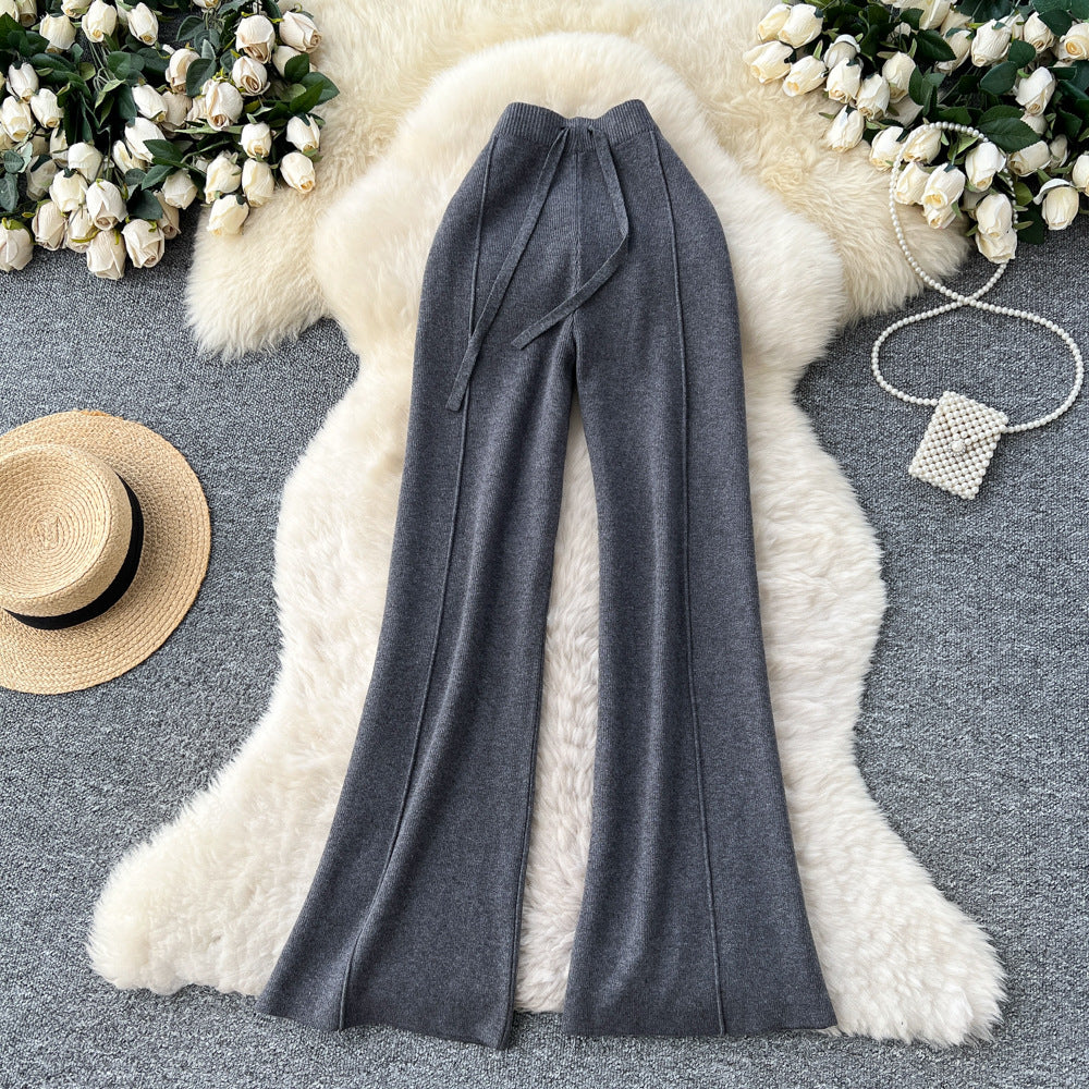 Soft And Chewy Knit Wide-leg Pants