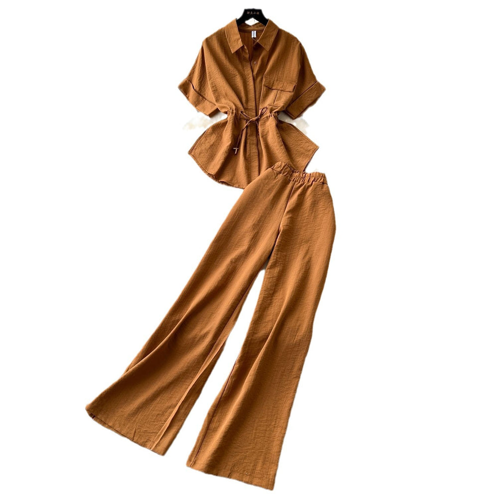 Designer Touch Featuring A Tie-front Waist-cinching Design