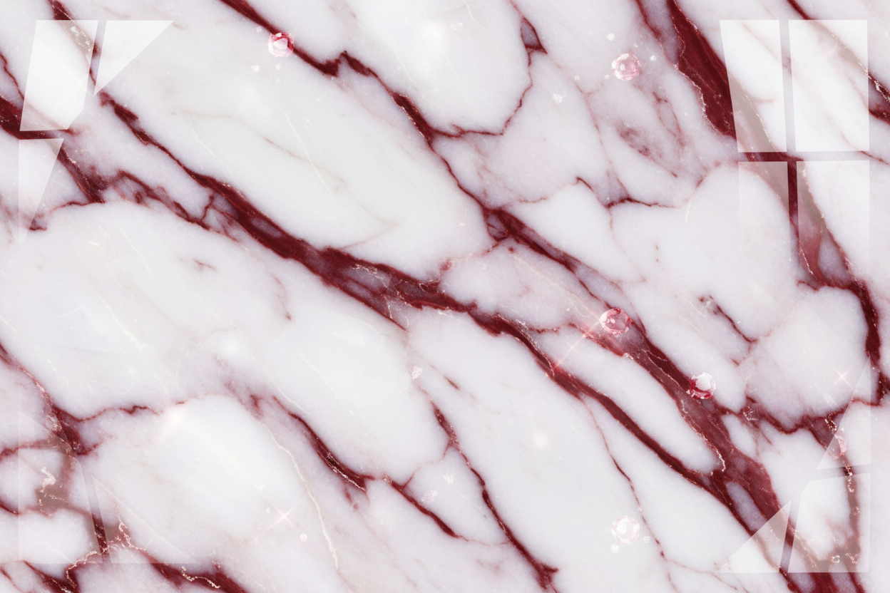 “Create a luxurious red-and-white marble wallpaper with rich crimson veins blended into bright, glossy white stone. Make the surface highly polished and shiny, with a jewel-like radiance that represents love, beauty, and elegance. Add soft gemstone reflections, glowing highlights, and subtle pearly white accents for a premium, feminine, high-end look. The overall design should feel bold yet clean, romantic yet modern — perfect as a backdrop for a fashion or beauty brand page.”