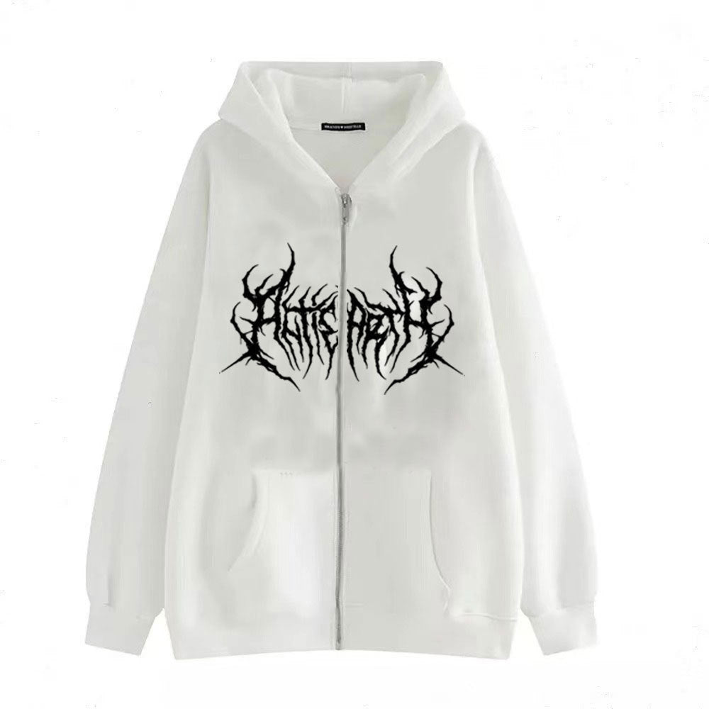 Dark Style Sweatshirt Men's Hoodie Gothic Large Size Zipper Sweater