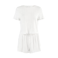 Womens Casual Jacquard Short-sleeve And Shorts Loose-fitting Set