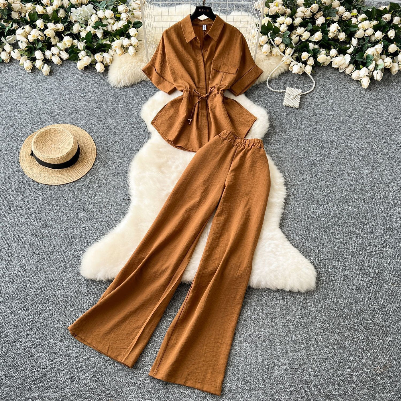 Designer Touch Featuring A Tie-front Waist-cinching Design